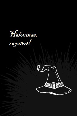 Tai Helovinas black whimsical-line