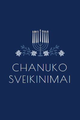 Chanukos sveikinimai blue modern-simple