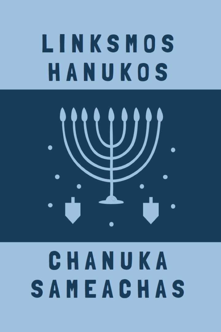 Chanukos palaiminimai blue modern-simple