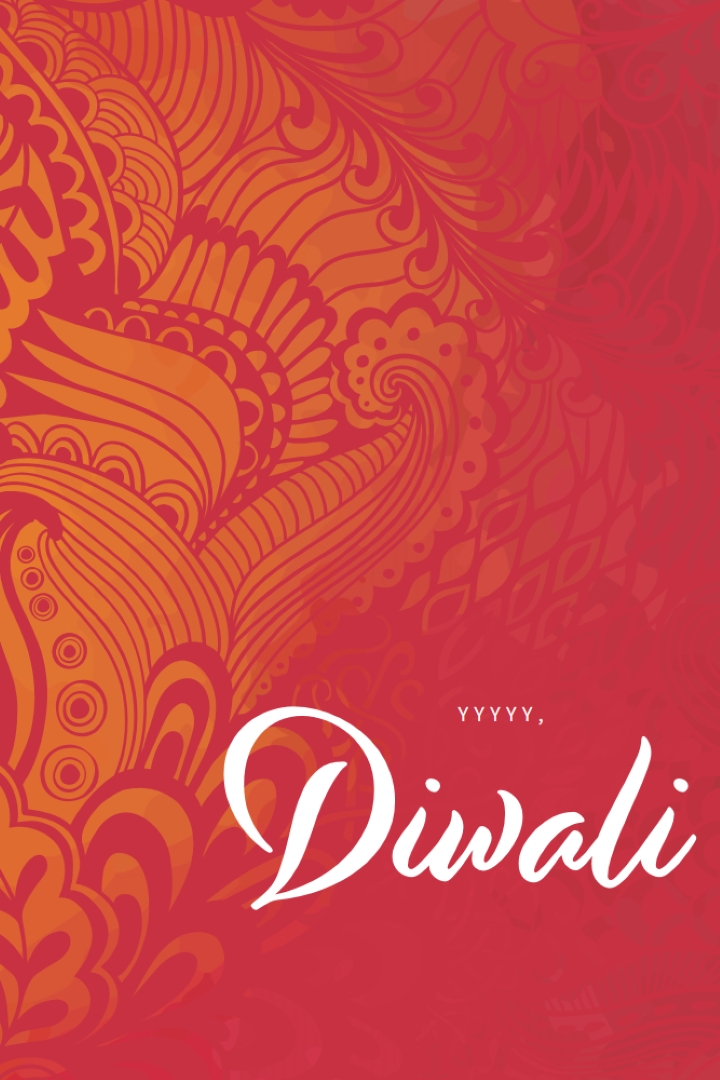 Laimingiausias Diwali red modern-bold