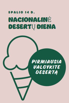 Nacionalinė desertų diena pink vintage-retro