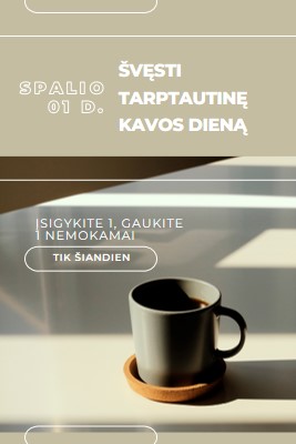 Švęskite tarptautinę kavos dieną brown modern-geometric-&-linear