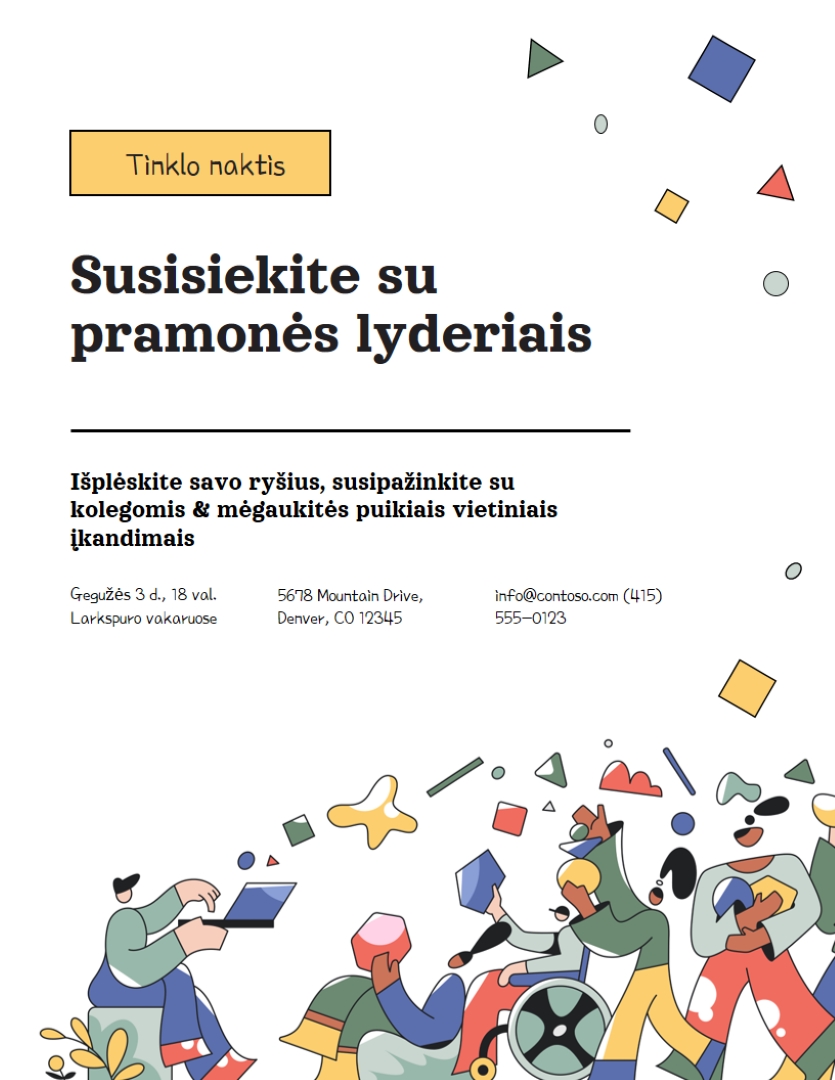 Paryškinti moderniojo tinklo skrajutes white simple,playful,illustrative,confetti,shapes,flat-graphic