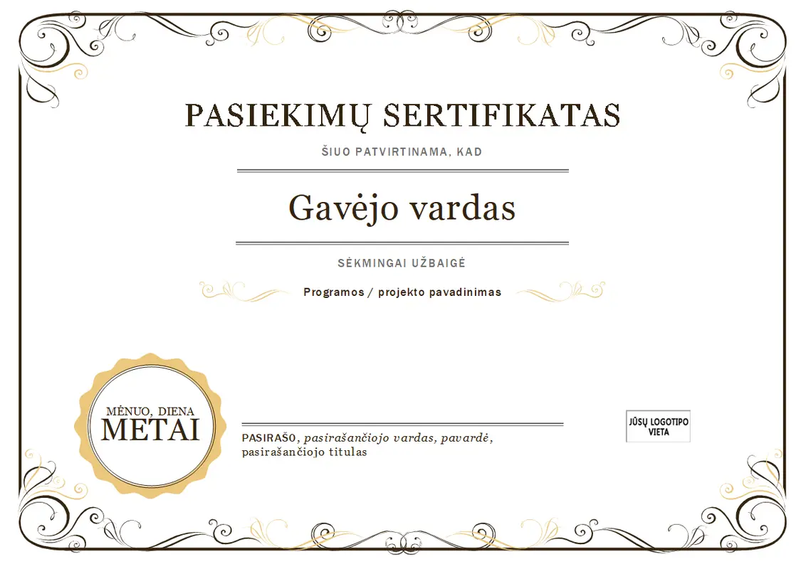 Pasiekimų sertifikatas