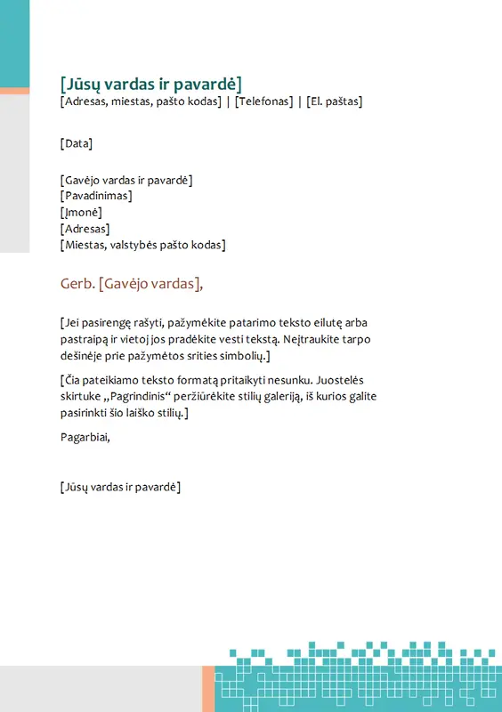 Minimalistinis techninis blankas modern-simple