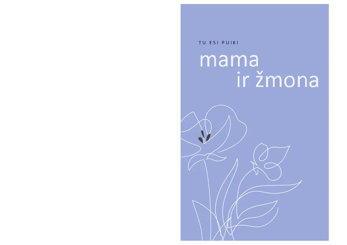 Dailus motinos dienai skirtas atvirukas organic-simple