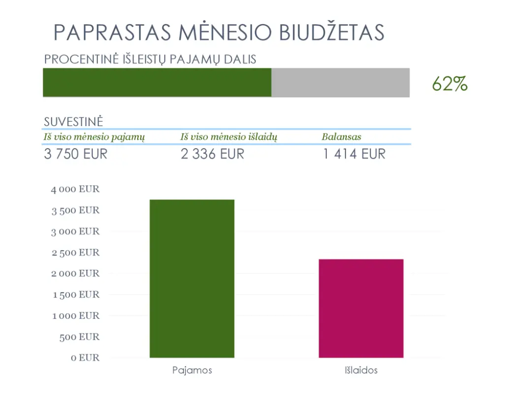 Paprastas mėnesio biudžetas modern simple