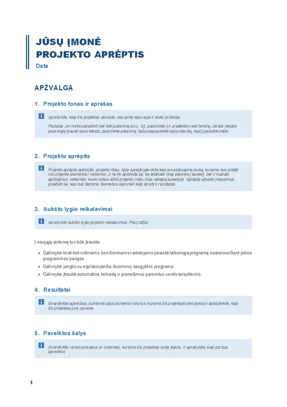 Projekto apimtis modern simple