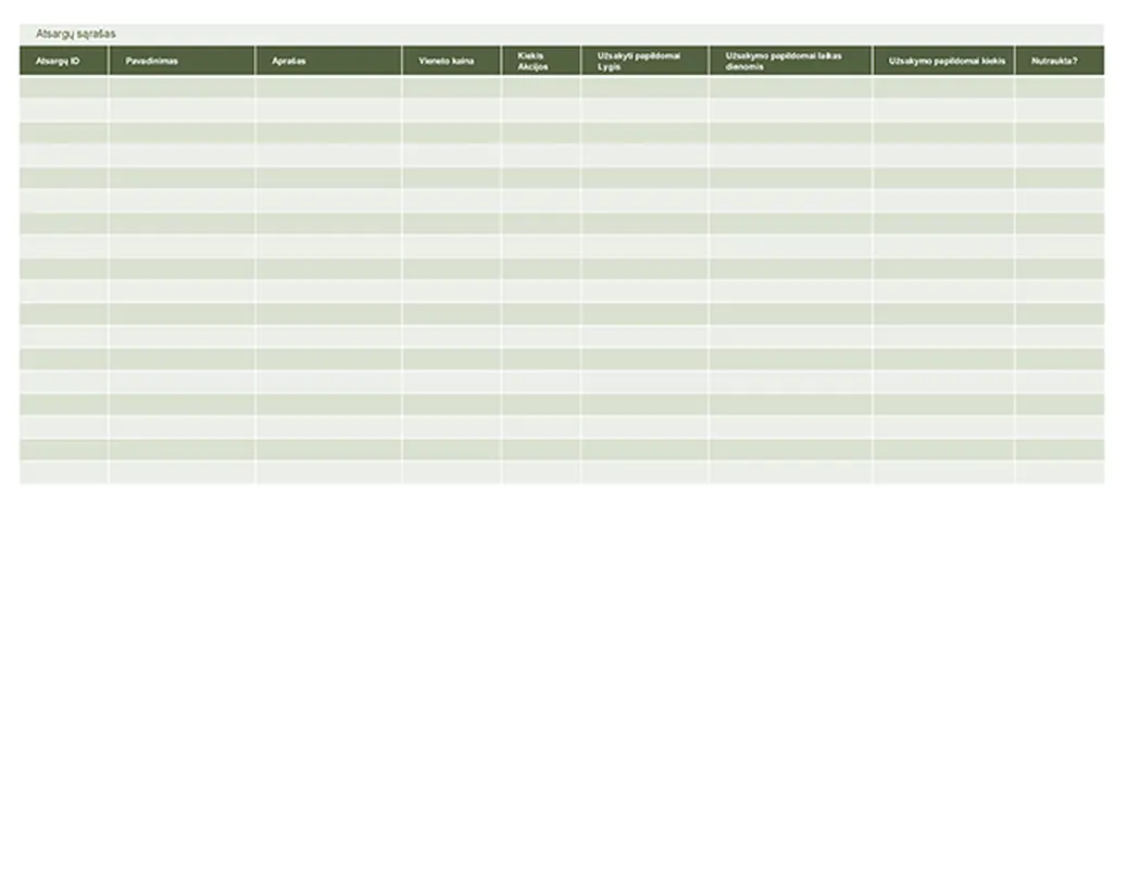 Atsargų sąrašas