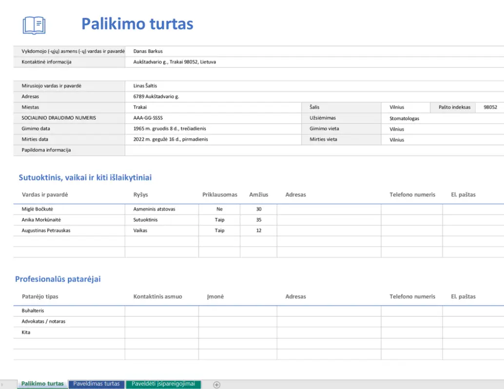 Paveldimas turtas modern simple