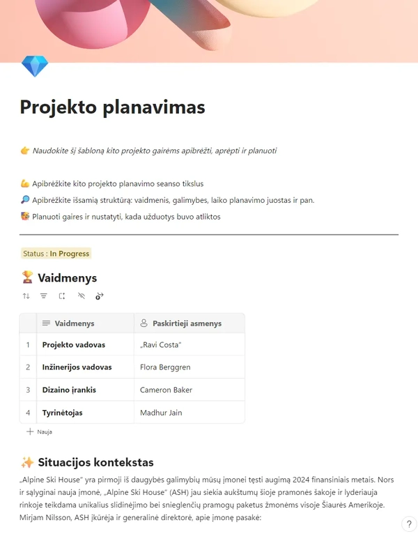 Projekto planavimas