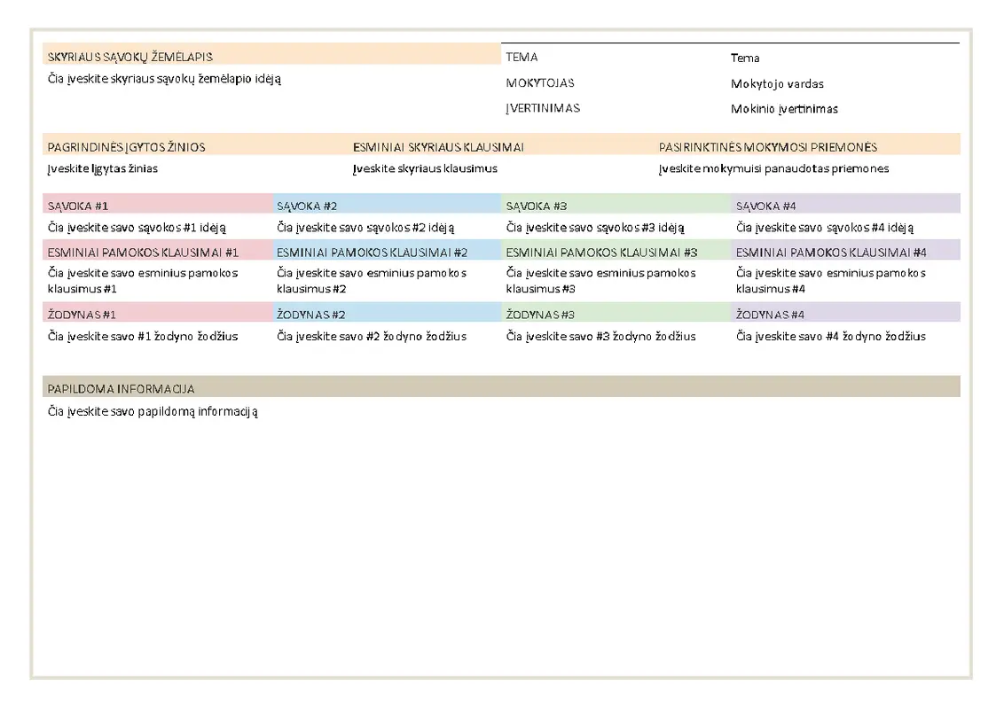 Pamokos planas modern simple