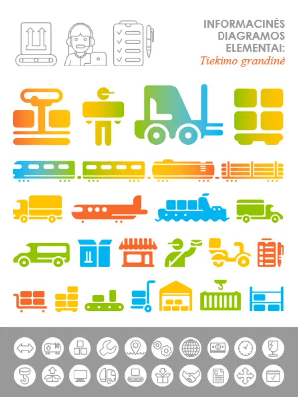 Tiekimo grandinės informacinių diagramų vaizdai modern-simple