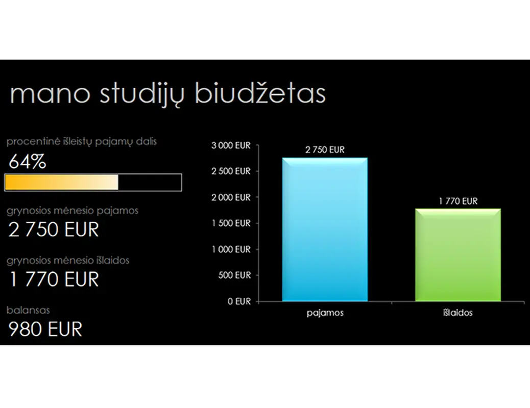 Mano studijų biudžetas