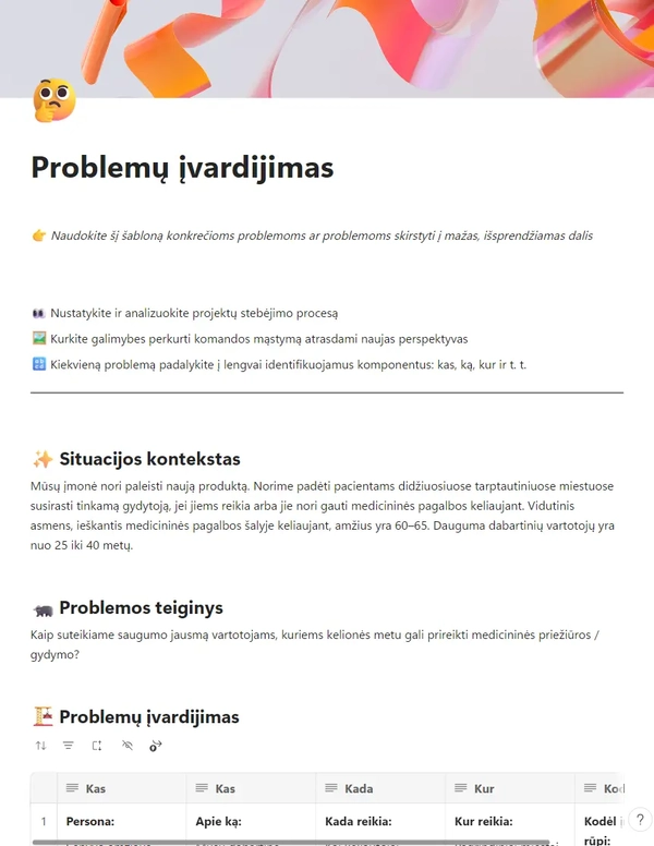 Problemų įvardijimas