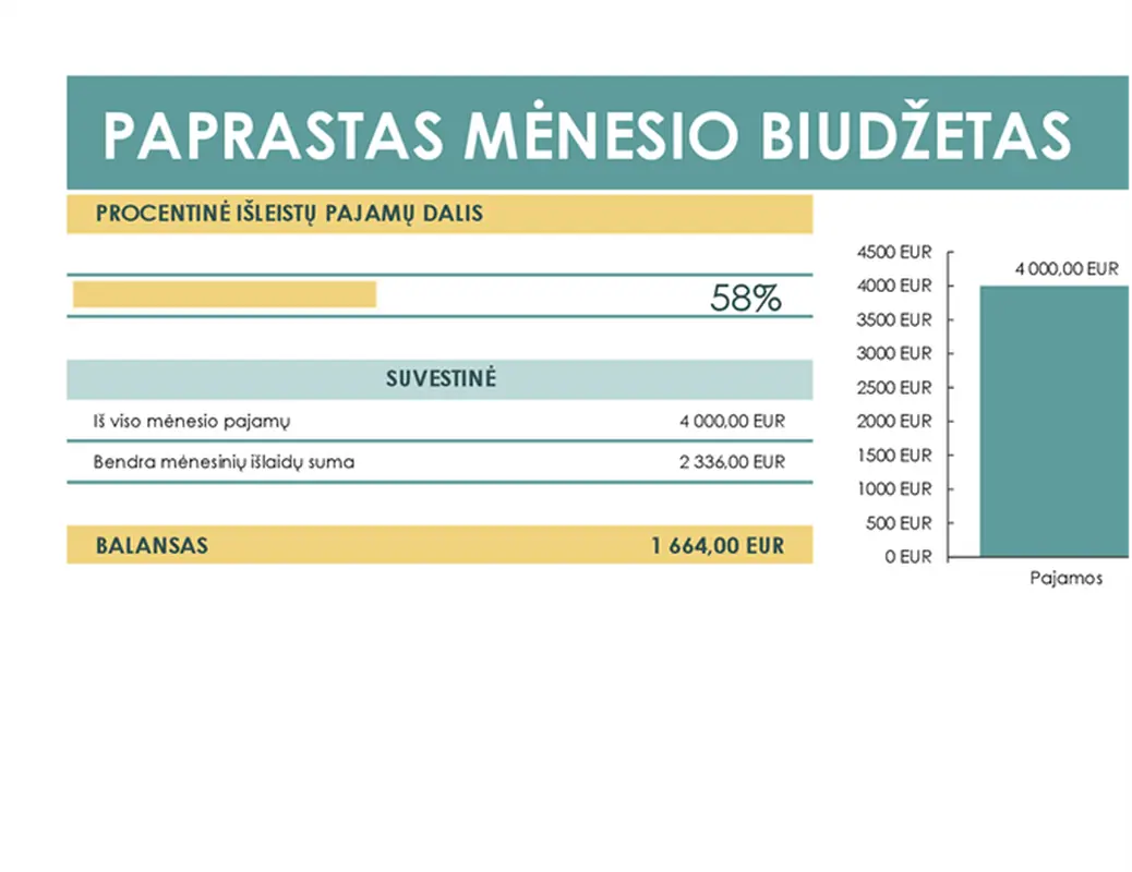 Paprastas biudžetas modern simple