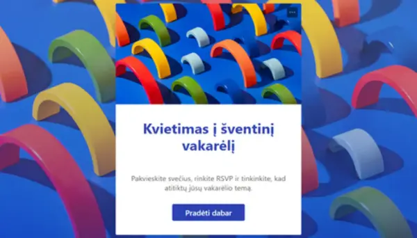 Kvietimas į šventinį vakarėlį blue