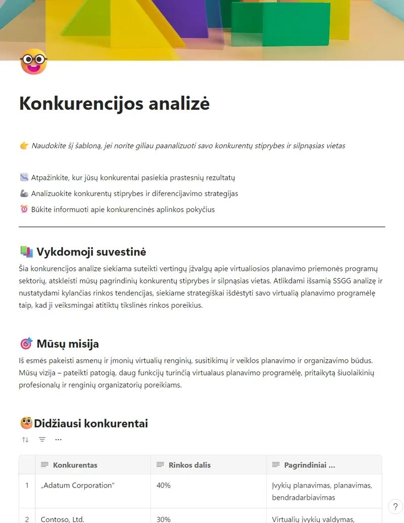 Konkurencijos analizė