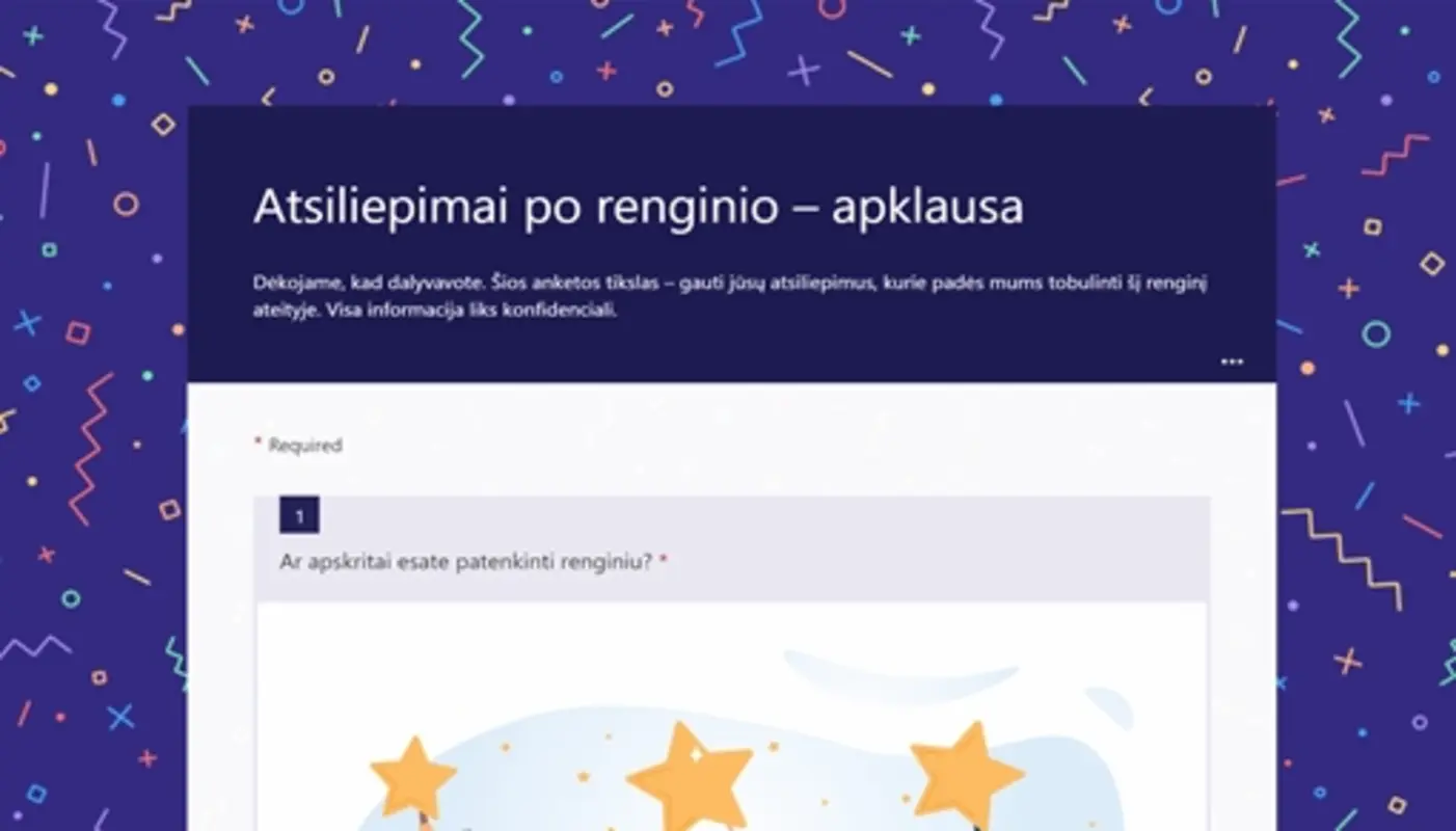 Atsiliepimai po renginio – apklausa blue