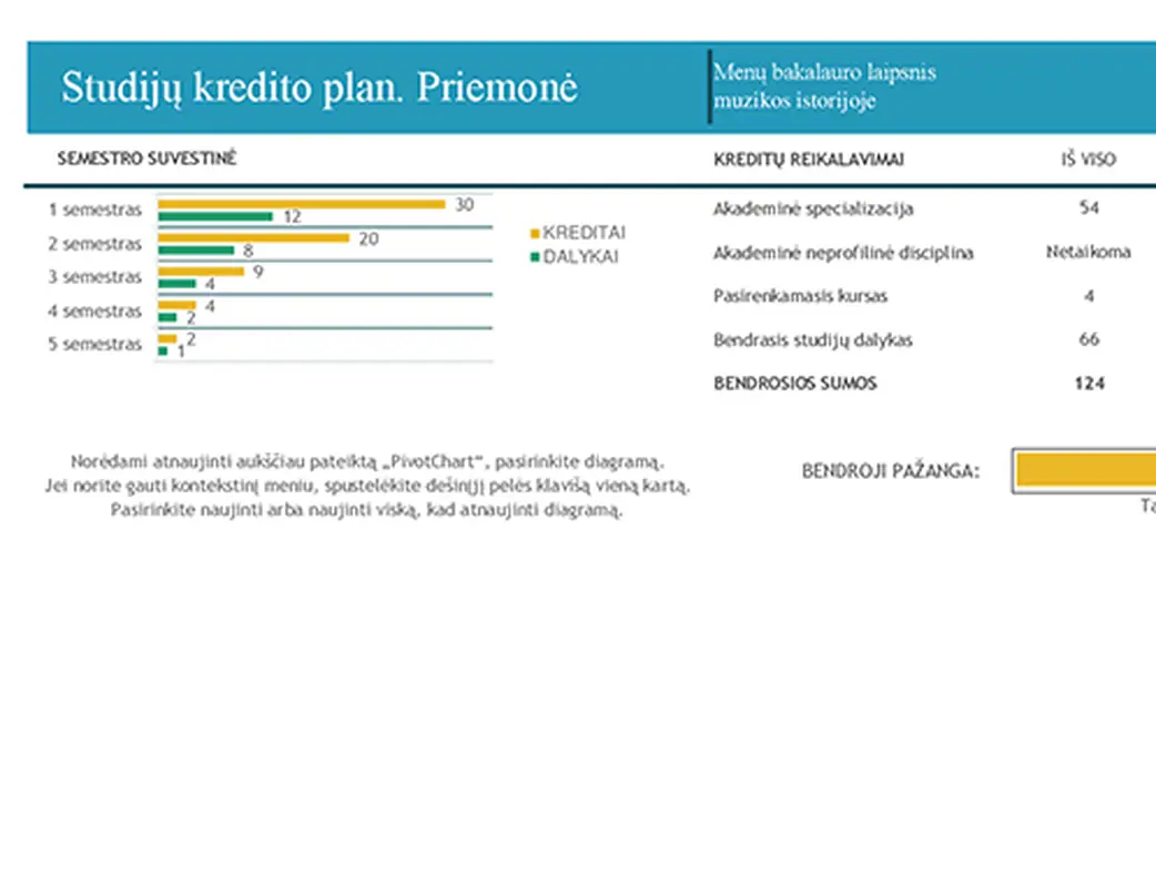 Studijų kredito planavimo priemonė modern-simple