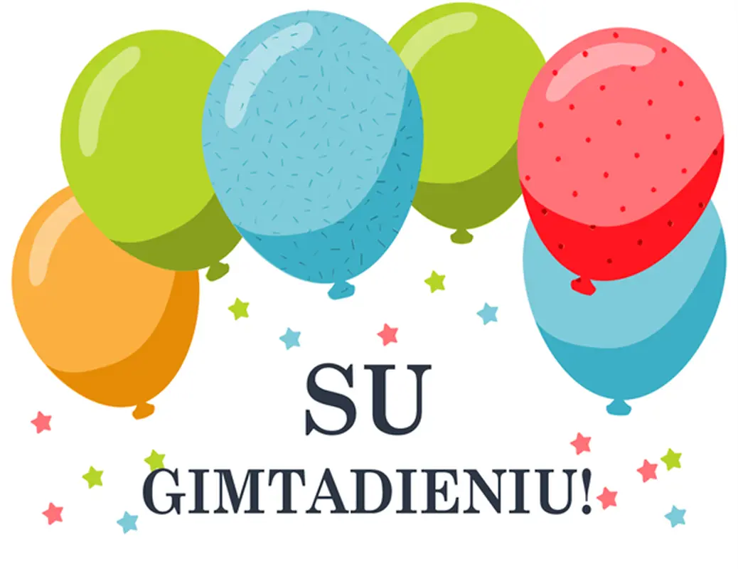 Gimtadienio atvirukas su balionais