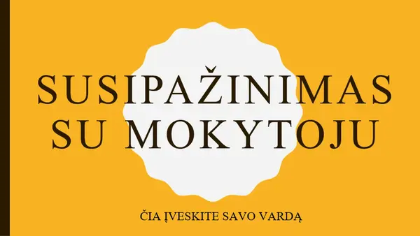 Susipažinimas su mokytoju modern color block