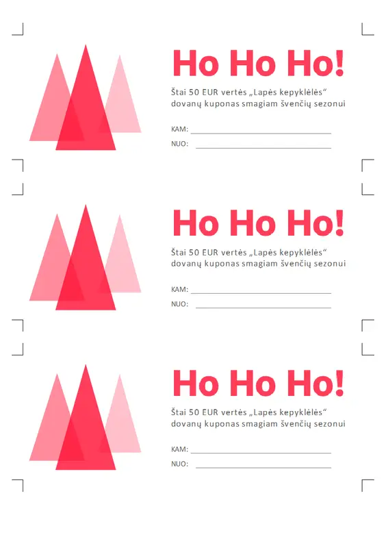 Ho Ho Ho! Šventiniai dovanų kuponai  modern-simple