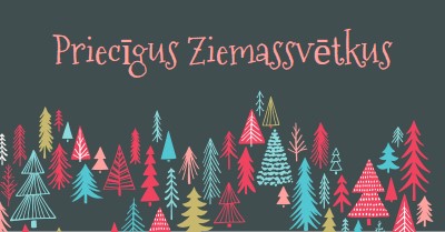 Priecīgus Ziemassvētkus green whimsical-line