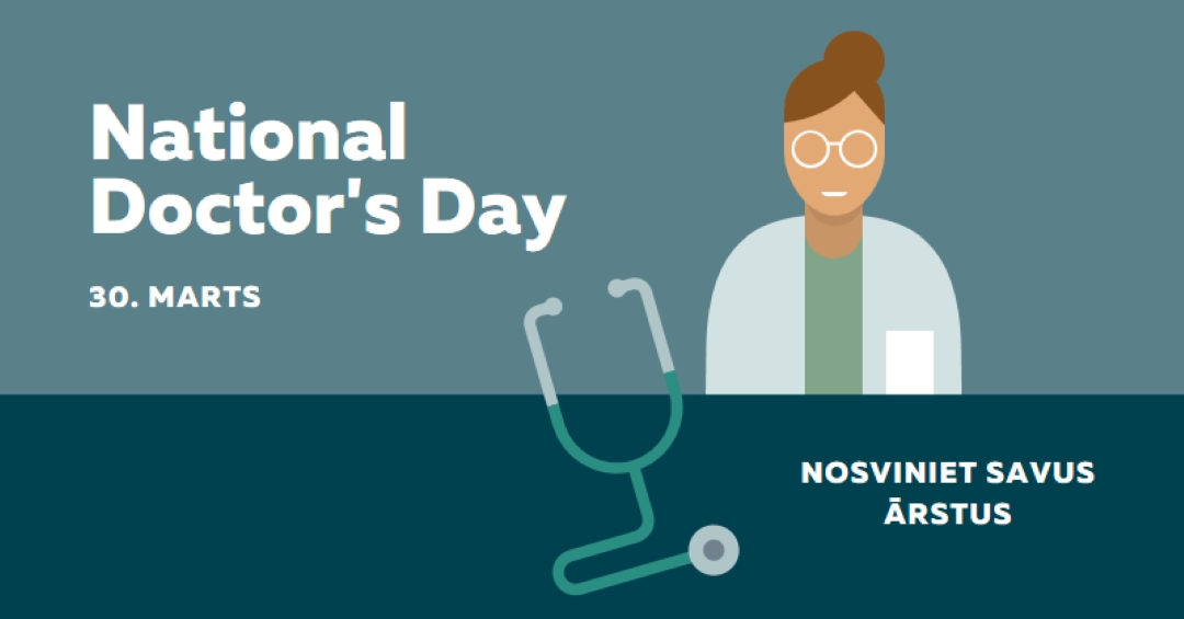 National Doctor's Day blue modern-color-block
