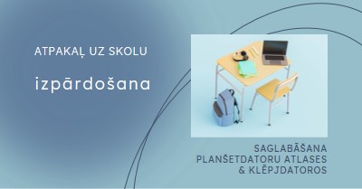 Atgriezties pie skolas izpārdošanas blue modern-simple