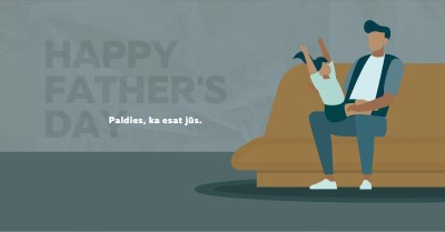 Happy Father's Day blue modern-color-block