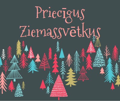 Priecīgus Ziemassvētkus green whimsical-line