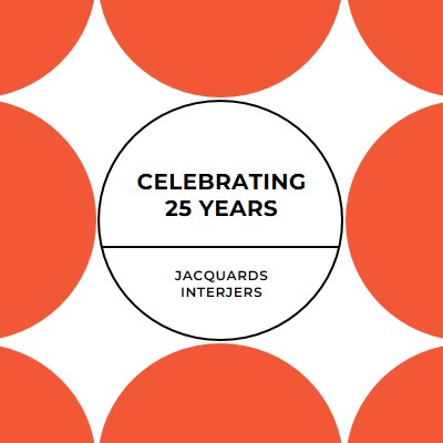 Celebrating 25 years orange modern-geometric-&-linear