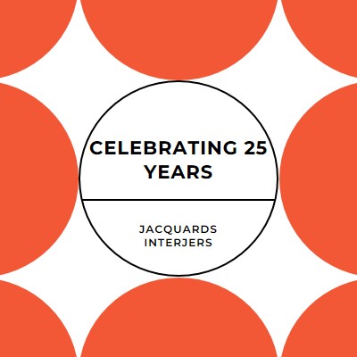 Celebrating 25 years orange modern-geometric-&-linear