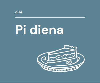 Pi diena blue whimsical-line