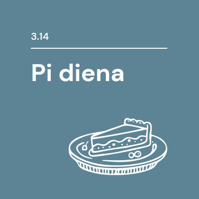 Pi diena blue whimsical-line