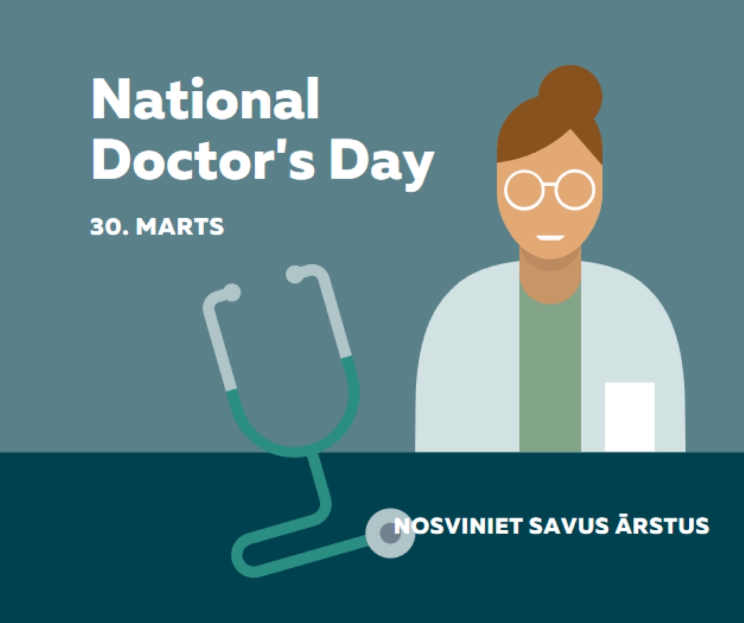 National Doctor's Day blue modern-color-block