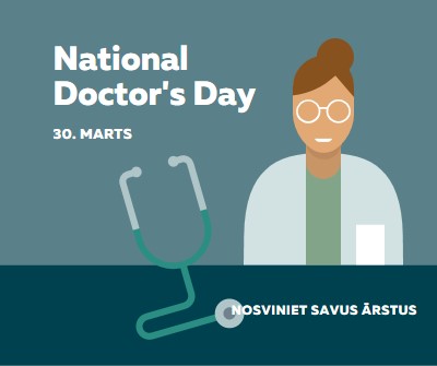 National Doctor's Day blue modern-color-block