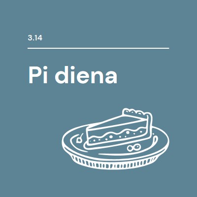 Pi diena blue whimsical-line