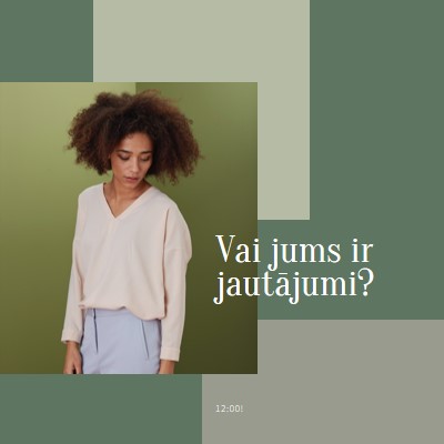 Vai jums ir jautājumi? green modern-simple