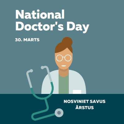 National Doctor's Day blue modern-color-block