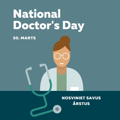 National Doctor's Day blue modern-color-block