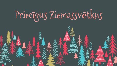 Priecīgus Ziemassvētkus green whimsical-line