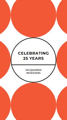 Celebrating 25 years orange modern-geometric-&-linear