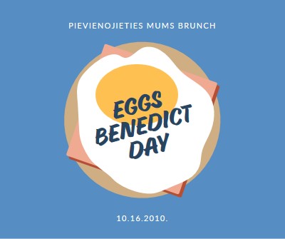 Eggs Benedict Day blue whimsical-color-block