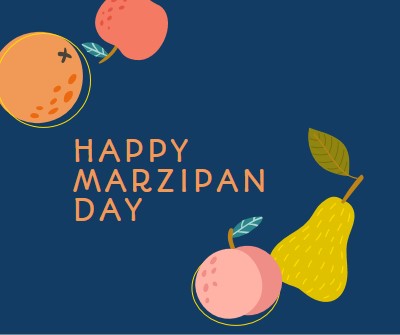 Happy Marzipan Day blue whimsical-line