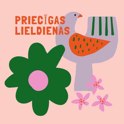 Priecīgas Lieldienas pink whimsical-color-block