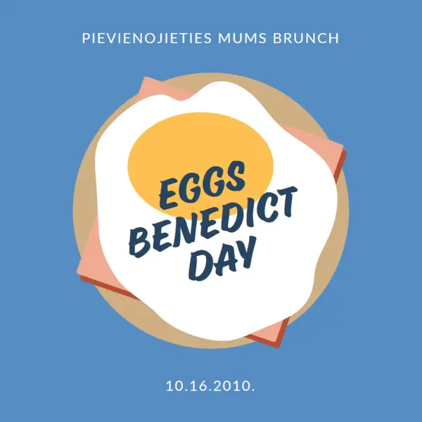 Eggs Benedict Day blue whimsical-color-block