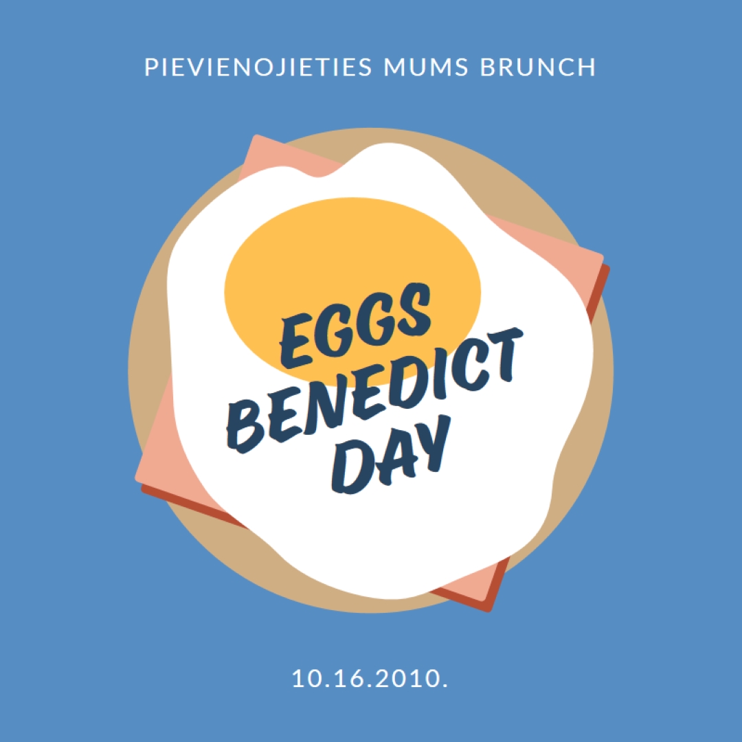 Eggs Benedict Day blue whimsical-color-block