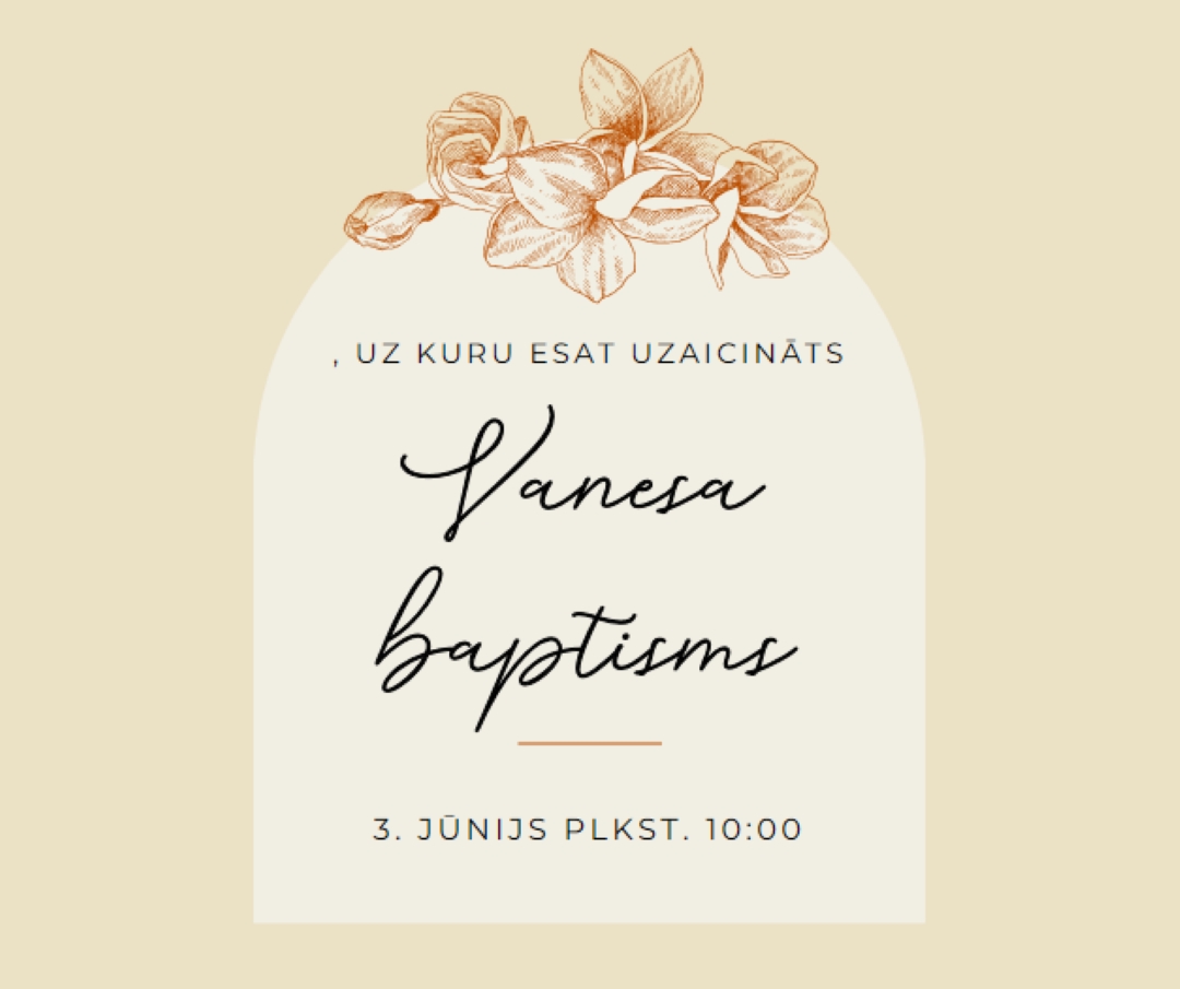 Baptism invite yellow vintage-botanical